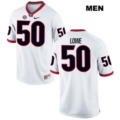 Men's Georgia Bulldogs NCAA #50 Trevor Lowe Nike Stitched White Authentic College Football Jersey GIP8254DI
